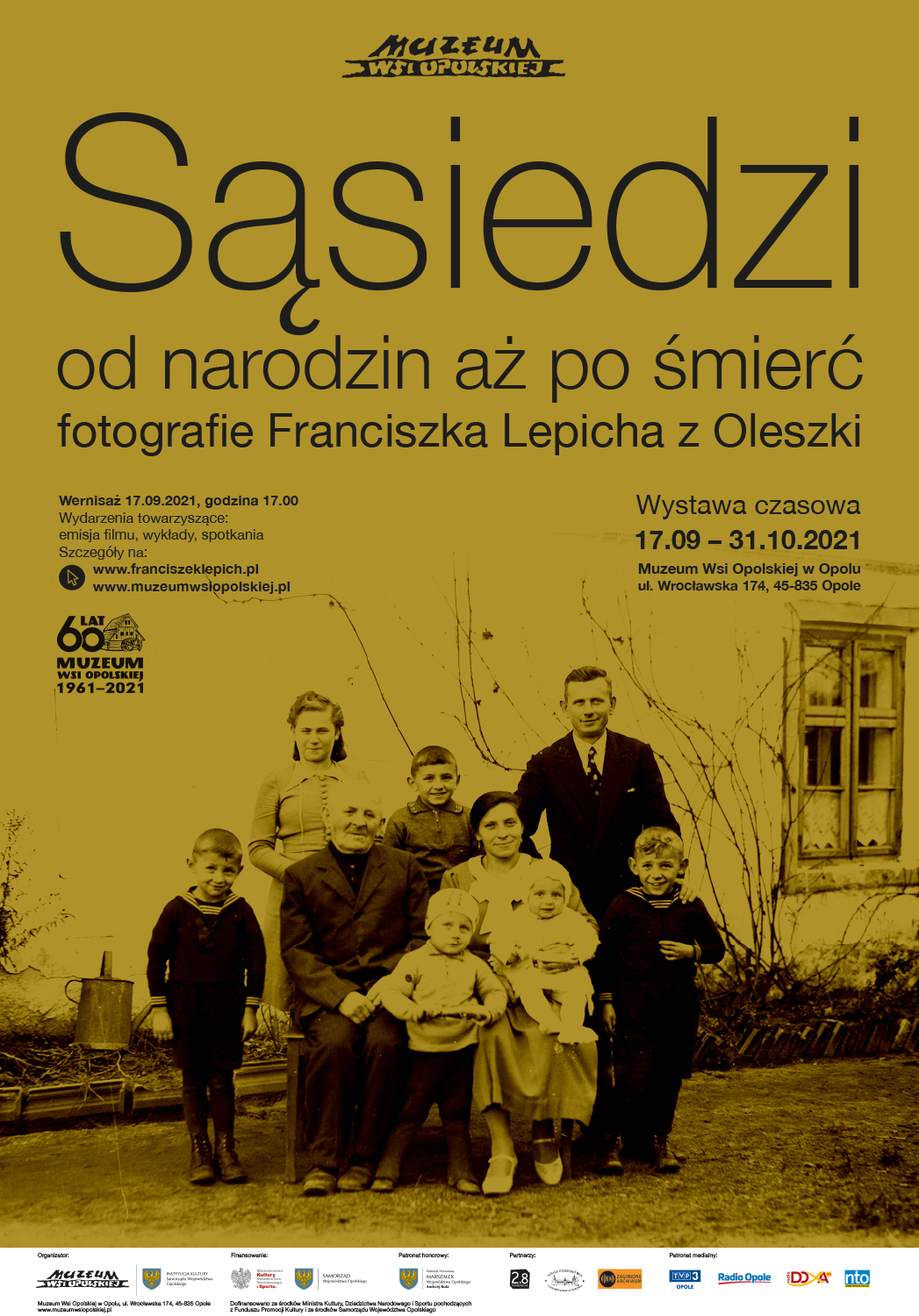 Plakat wystawy "Sąsiedzi od narodzin aż po śmierć"